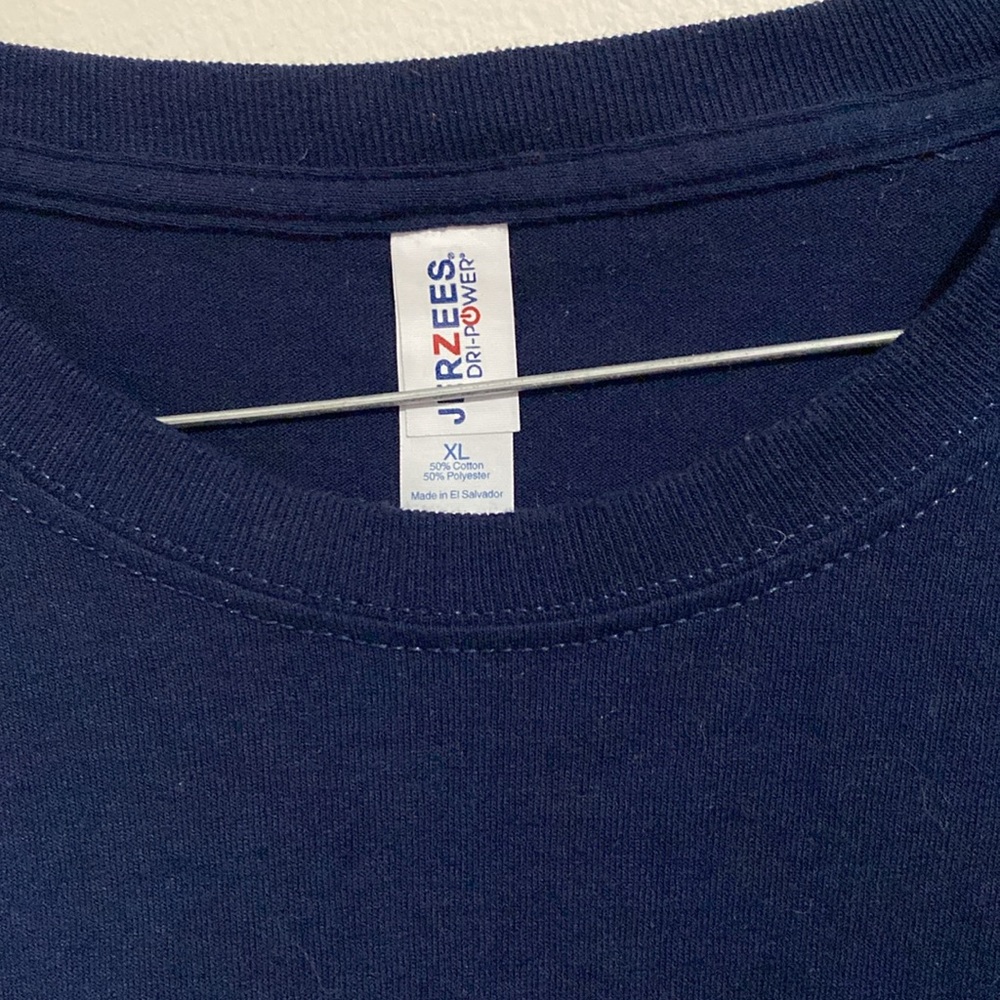 Jerzees- Navy blue long sleeve shirt- Size XL - Picture 2 of 2